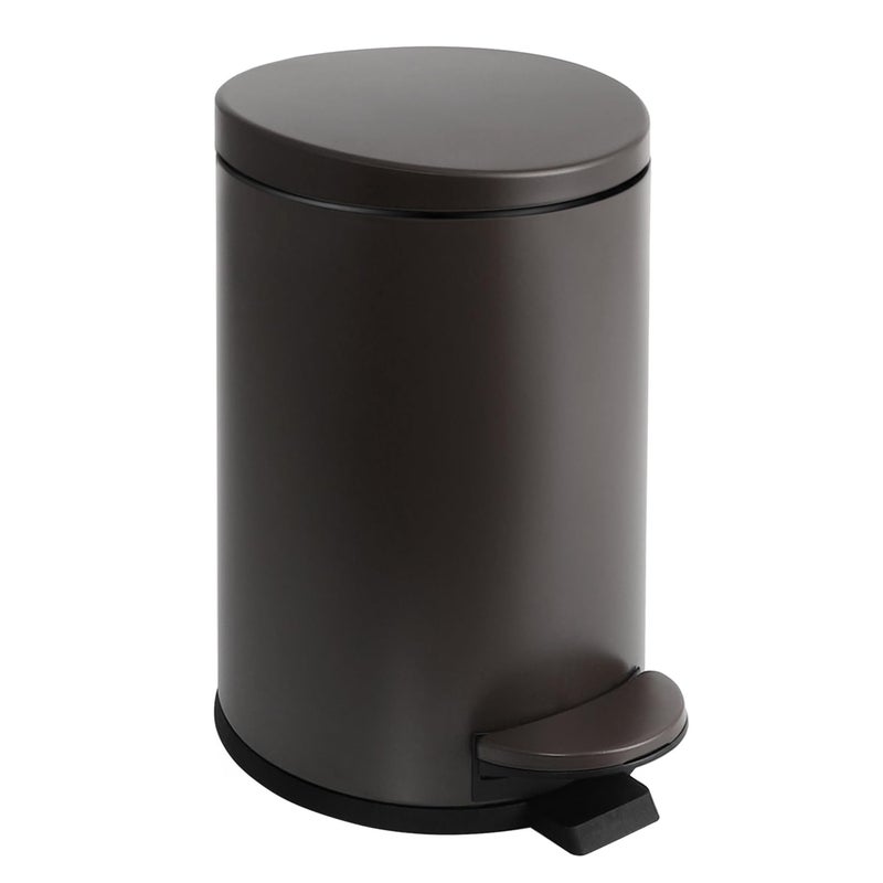 TIPGO Small Trash Can with Lid Soft Close, 4.5 Liters / 1.2 Gallon Bathroom Garbage Can, Mini Step Trash Bin, Stainless Steel Wastebasket for Bathroom, Bedroom, Office (Brown) - Image 1